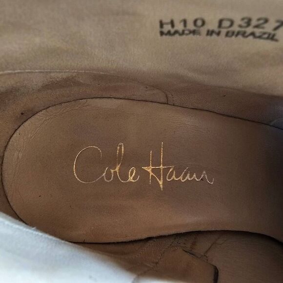 Cole Haan Gray Suede Buckle Zip Heels Booties Size 6B narrow - Picture 6 of 15